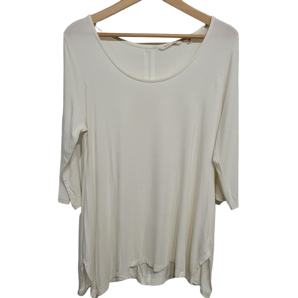 Soft Surroundings White Scoop Neck Tunic Medium